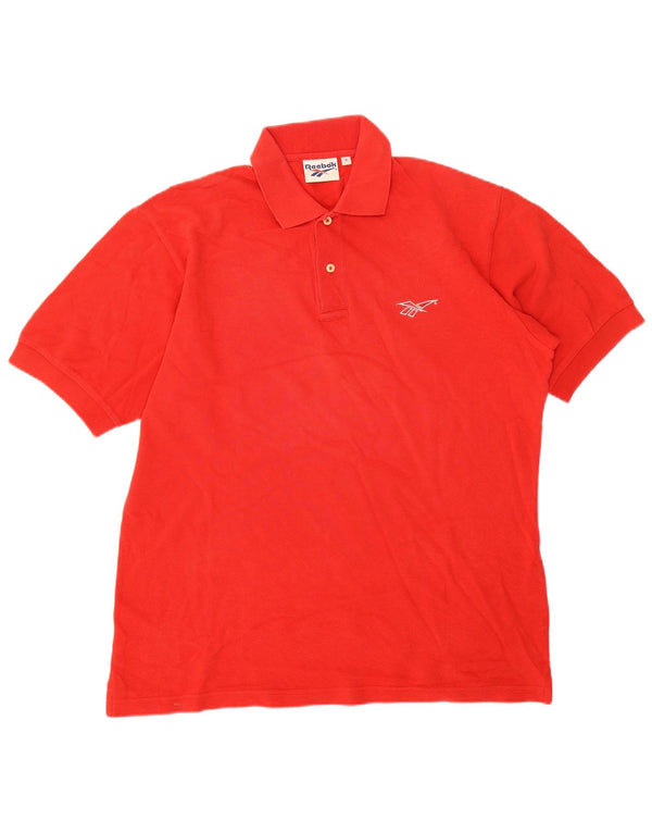 Reebok Mens Polo Shirt Medium Red Cotton