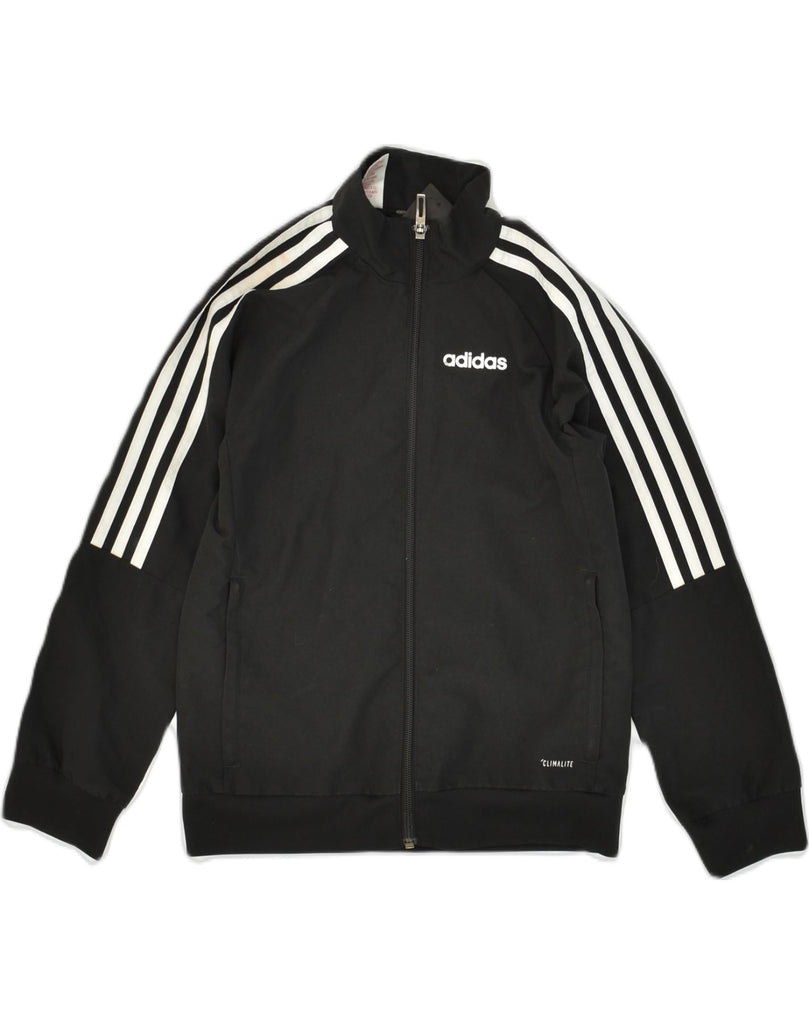 ADIDAS Boys Tracksuit Top Jacket 7-8 Years Black Polyester | Vintage Adidas | Thrift | Second-Hand Adidas | Used Clothing | Messina Hembry 