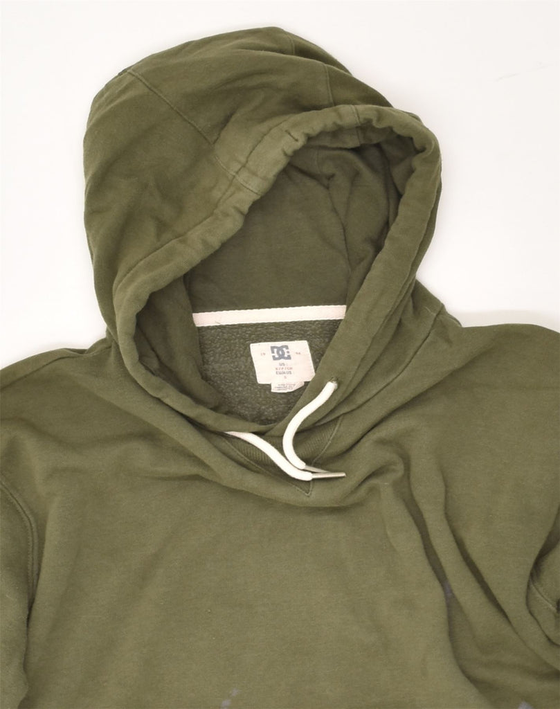 DC Mens Hoodie Jumper Small Khaki Cotton | Vintage DC | Thrift | Second-Hand DC | Used Clothing | Messina Hembry 