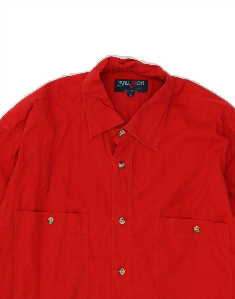 BALLOON Mens Shirt Large Red | Vintage Balloon | Thrift | Second-Hand Balloon | Used Clothing | Messina Hembry 