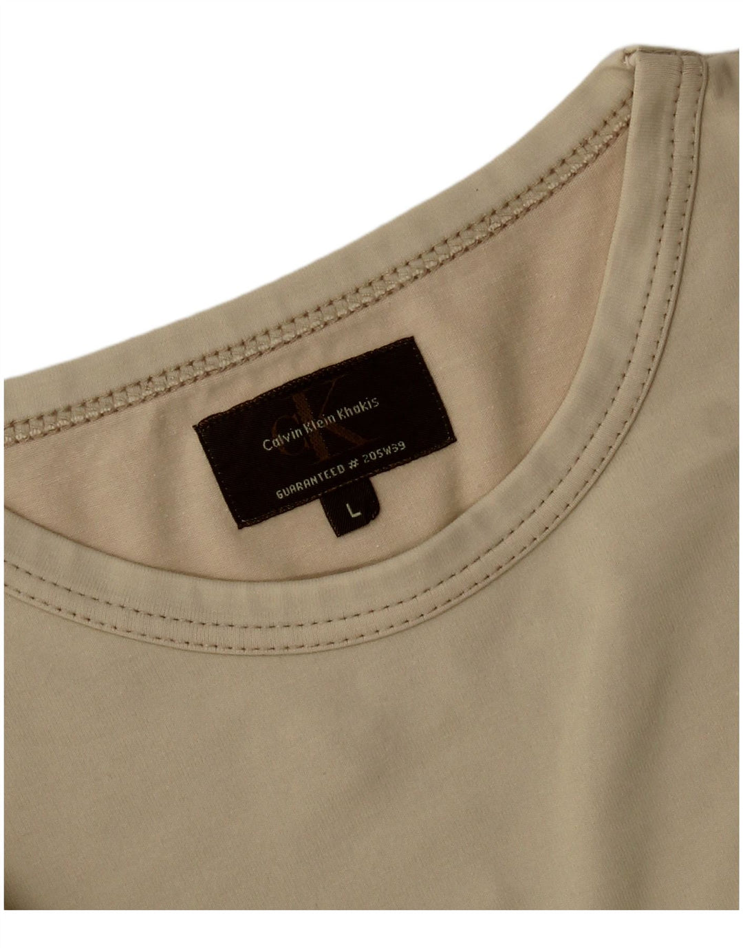 CALVIN KLEIN Mens Khakis T-Shirt Top Large Khaki