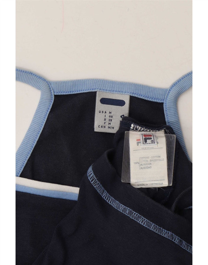 Fila Womens Cami Top UK 12 Medium Navy Blue Cotton