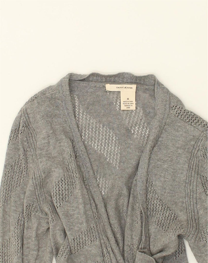 DKNY Womens Cardigan Sweater UK 12 Medium Grey Cotton | Vintage Dkny | Thrift | Second-Hand Dkny | Used Clothing | Messina Hembry 