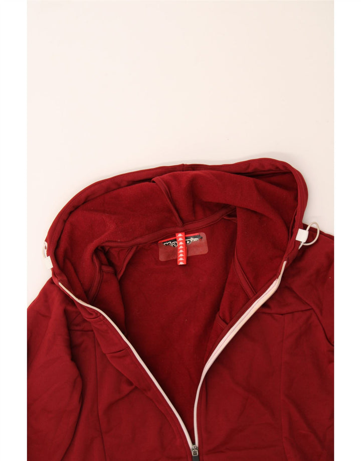 KAPPA Womens Zip Hoodie Sweater UK 12 Medium Burgundy Polyester Vintage Kappa and Second-Hand Kappa from Messina Hembry 