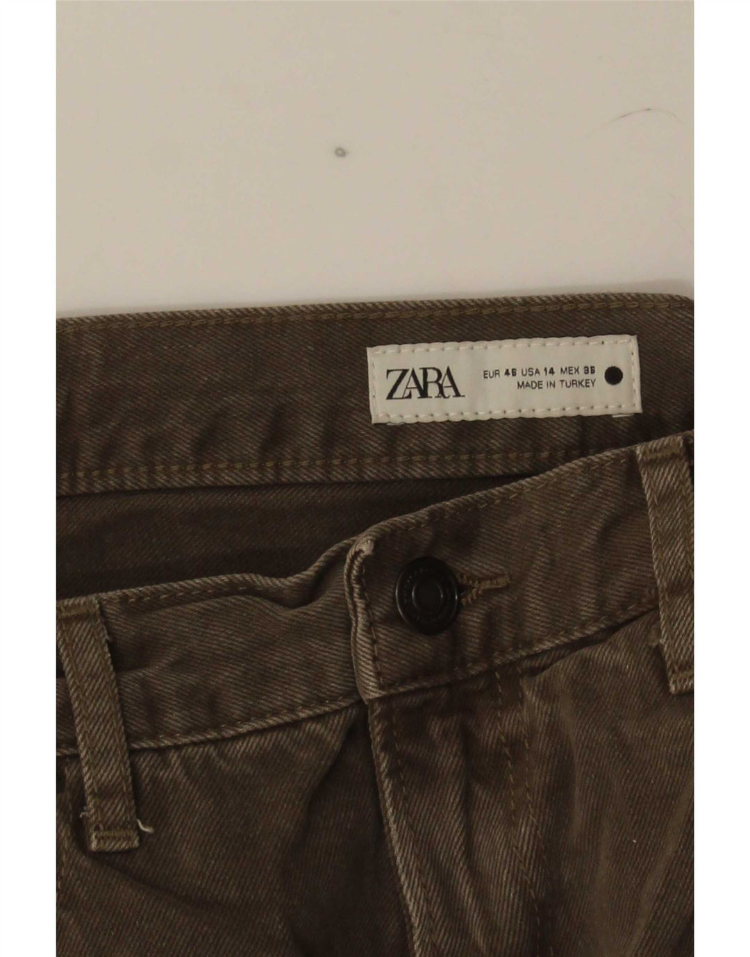 Zara Womens Straight Jeans EU 46 2XL W36 L26 Khaki