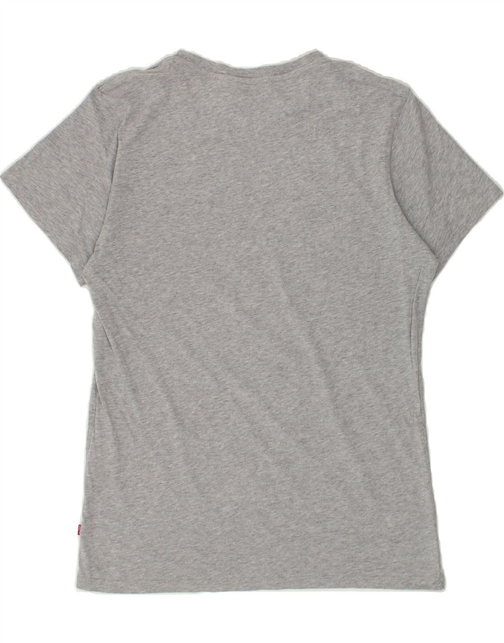 LEVI'S Womens Graphic T-Shirt Top UK 14 Medium Grey Cotton | Vintage Levi's | Thrift | Second-Hand Levi's | Used Clothing | Messina Hembry 