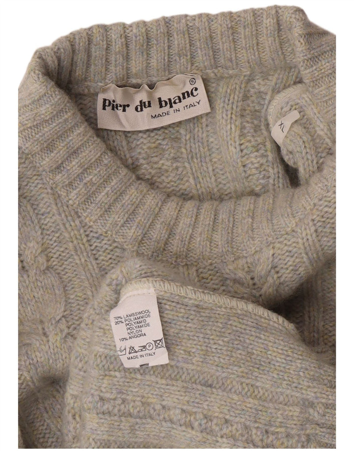 Vintage Mens Crew Neck Jumper Sweater XL Grey Flecked Lambswool