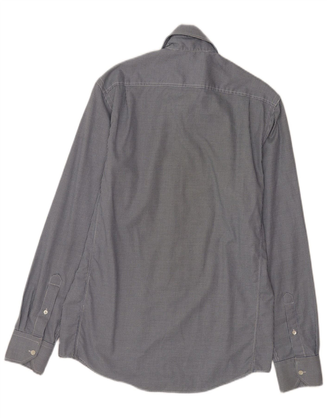 Reiss Mens Shirt Small Blue Houndstooth Cotton