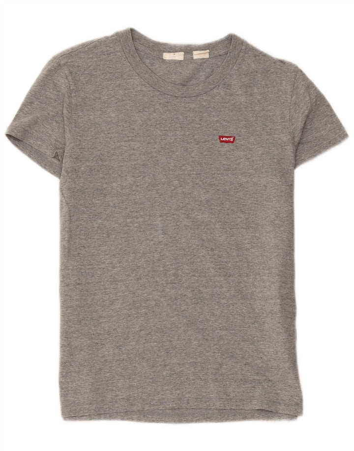Levi's Womens T-Shirt Top UK 12 Medium Grey Flecked Cotton