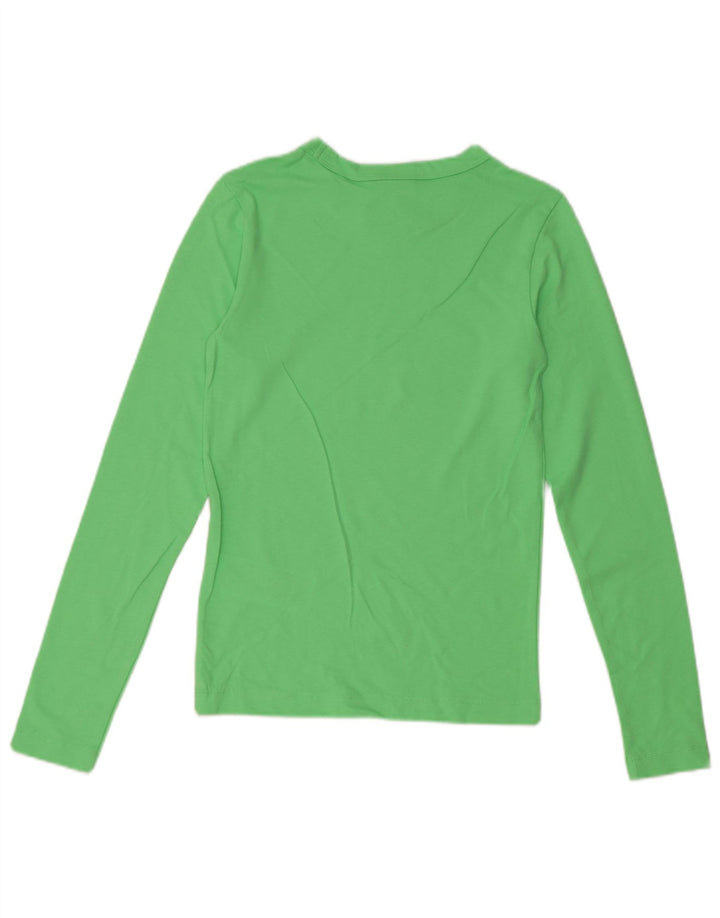 Champion Womens Top Long Sleeve UK 12 Medium Green Cotton