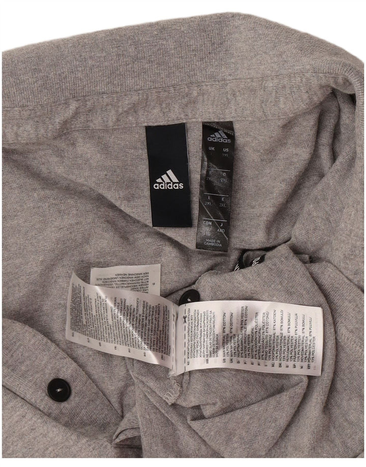 Adidas Mens Polo Shirt 2XL Grey Cotton