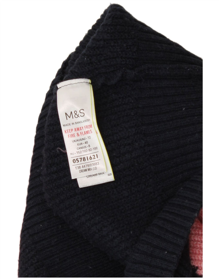Marks & Spencer Womens Turtle Neck Jumper Sweater UK 12 Medium Multicoloure