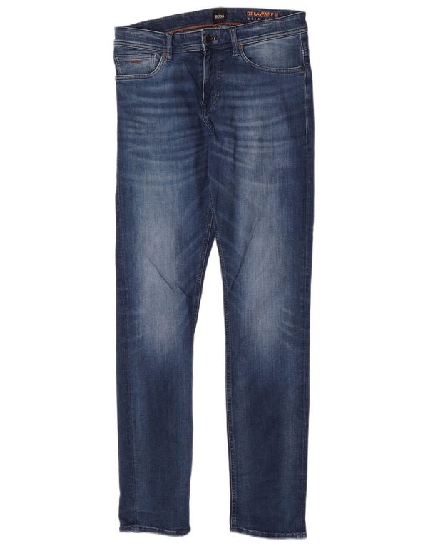 Hugo Boss Womens Delaware Slim Jeans W32 L34 Blue Cotton