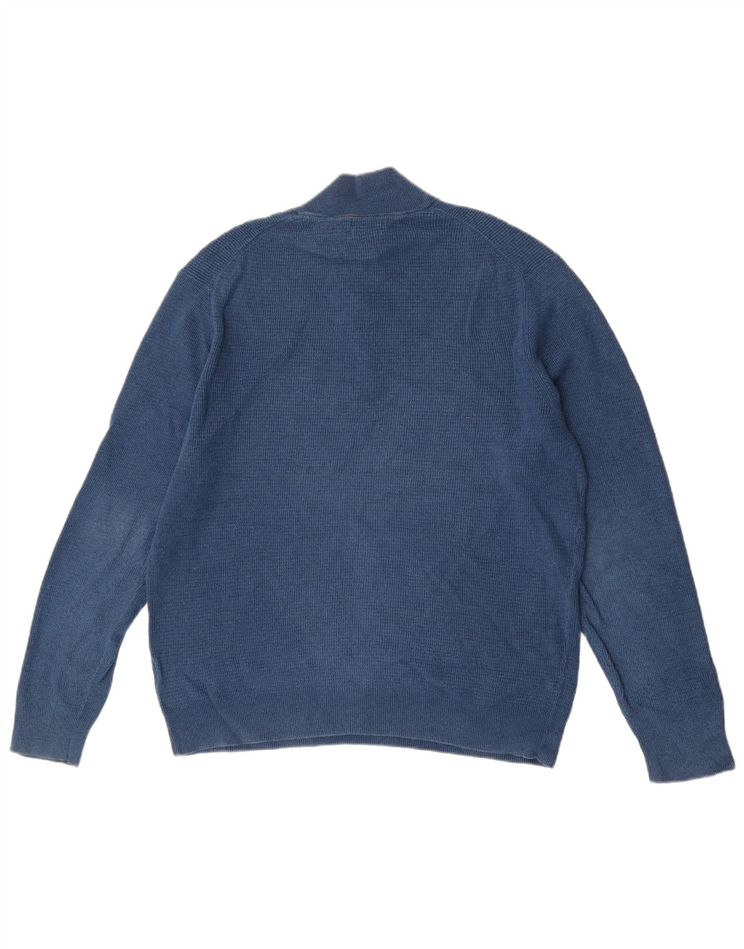 Massimo Dutti Mens Zip Neck Jumper Sweater XL Blue