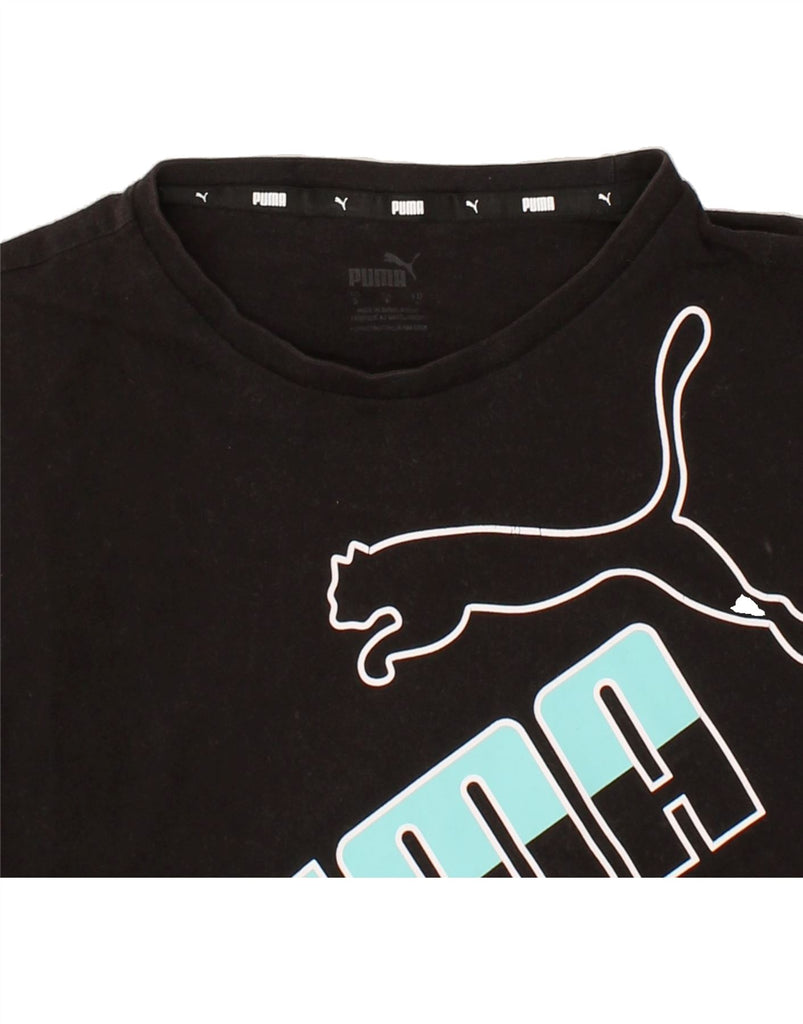 PUMA Womens Graphic T-Shirt Top UK 10 Small Black Cotton Vintage Puma and Second-Hand Puma from Messina Hembry 