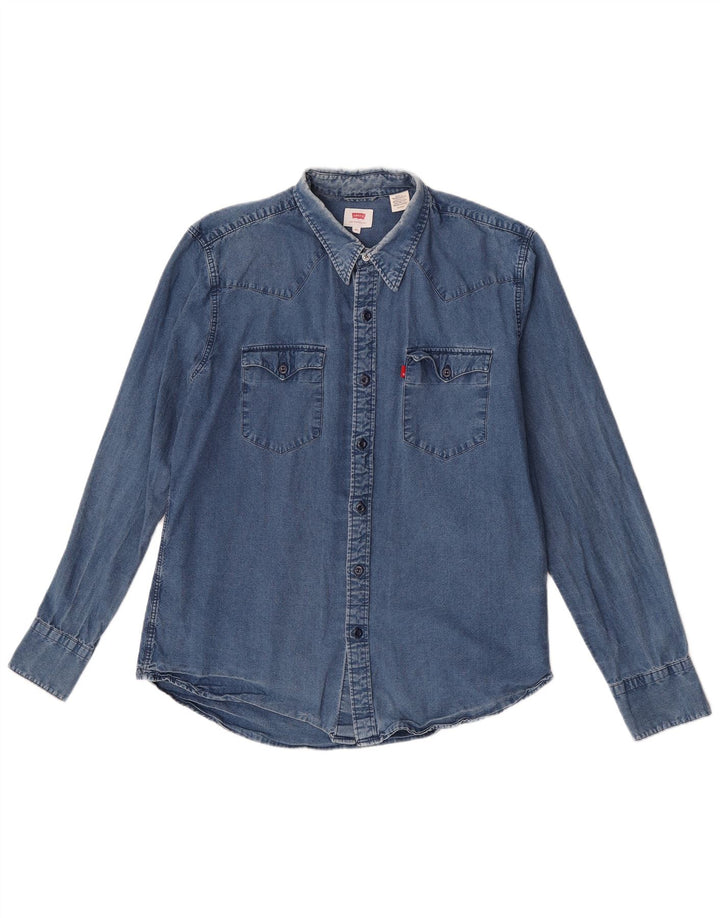 Levi's Mens Denim Shirt XL Blue Cotton
