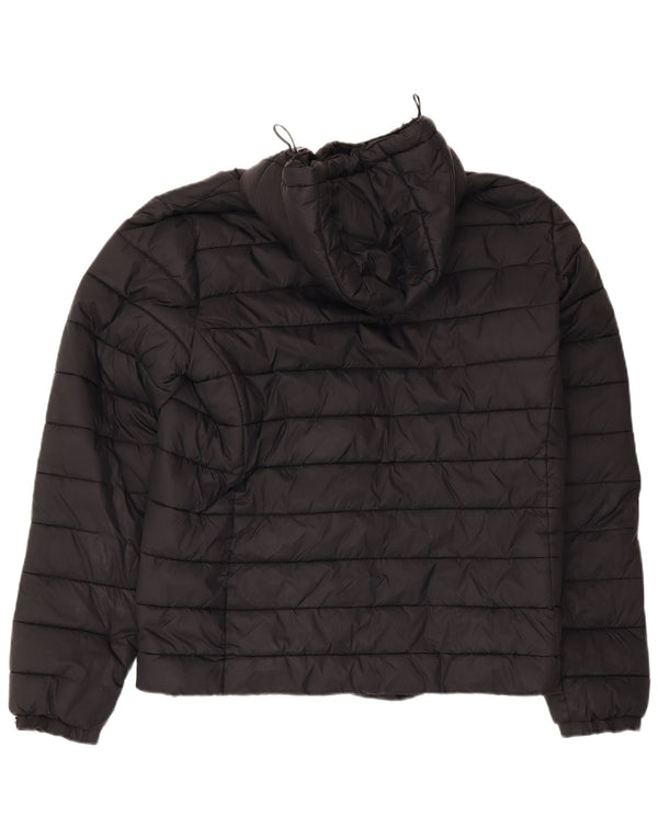 Superdry Mens Hooded Padded Jacket UK 40 Large Black Nylon