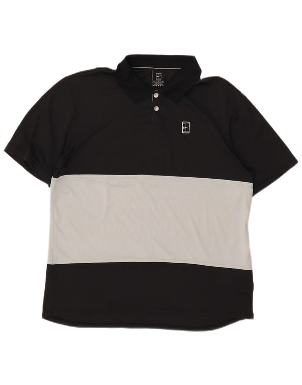 Nike Mens Polo Shirt Small Black Colourblock Polyester