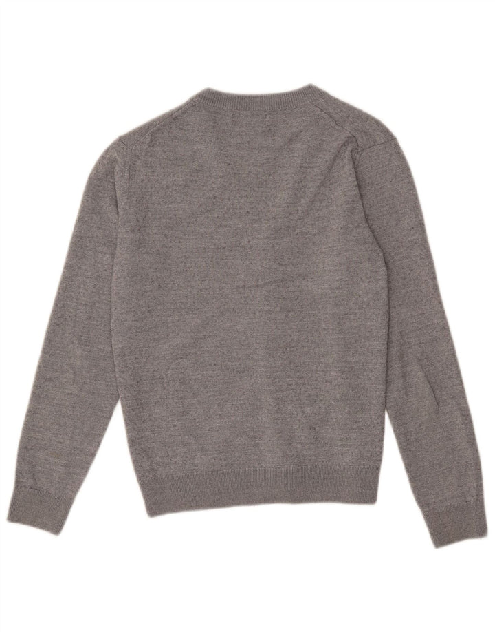 Zara Mens Cardigan Sweater Medium Grey Flecked