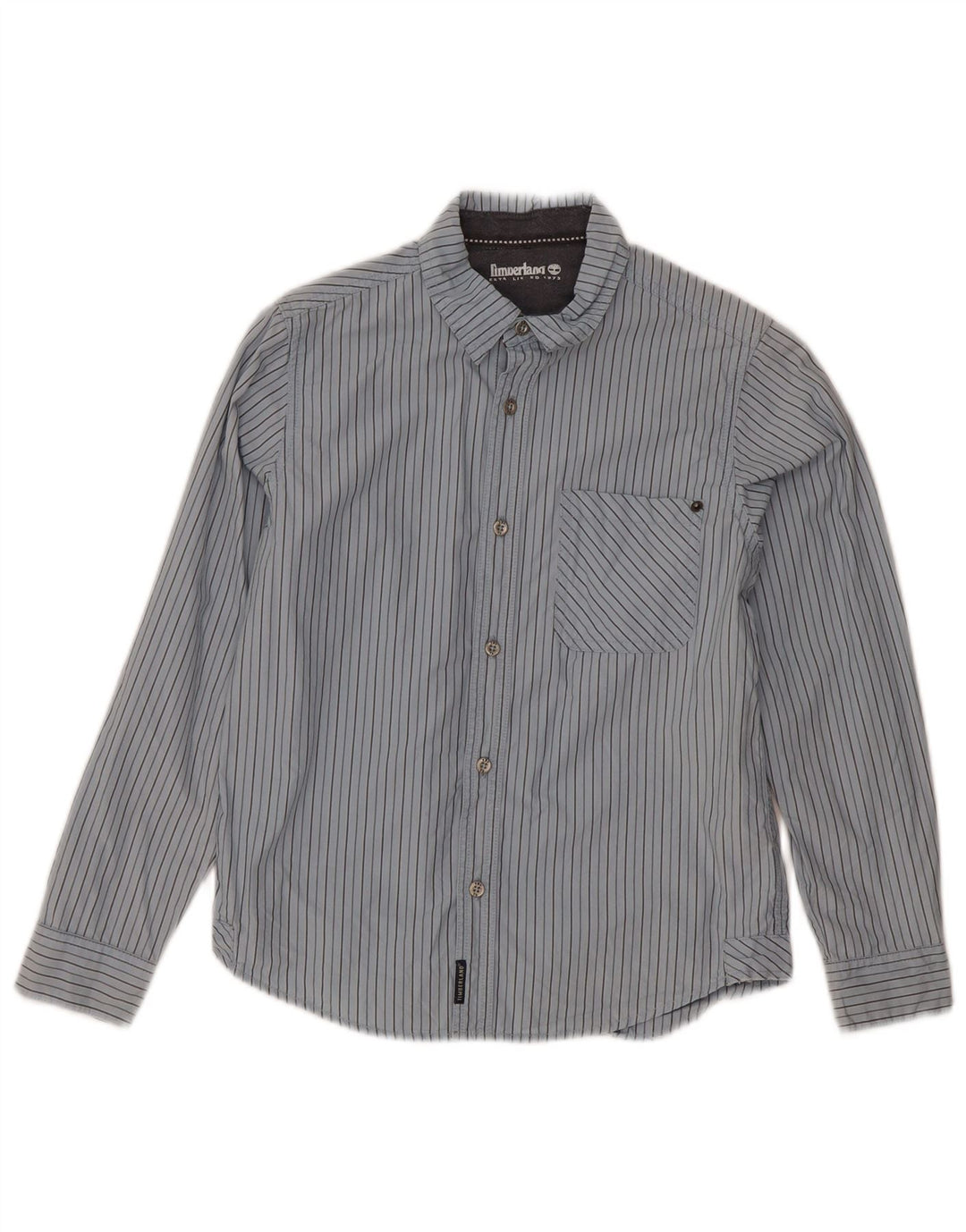 TIMBERLAND Boys Shirt 10-11 Years Blue Pinstripe Cotton