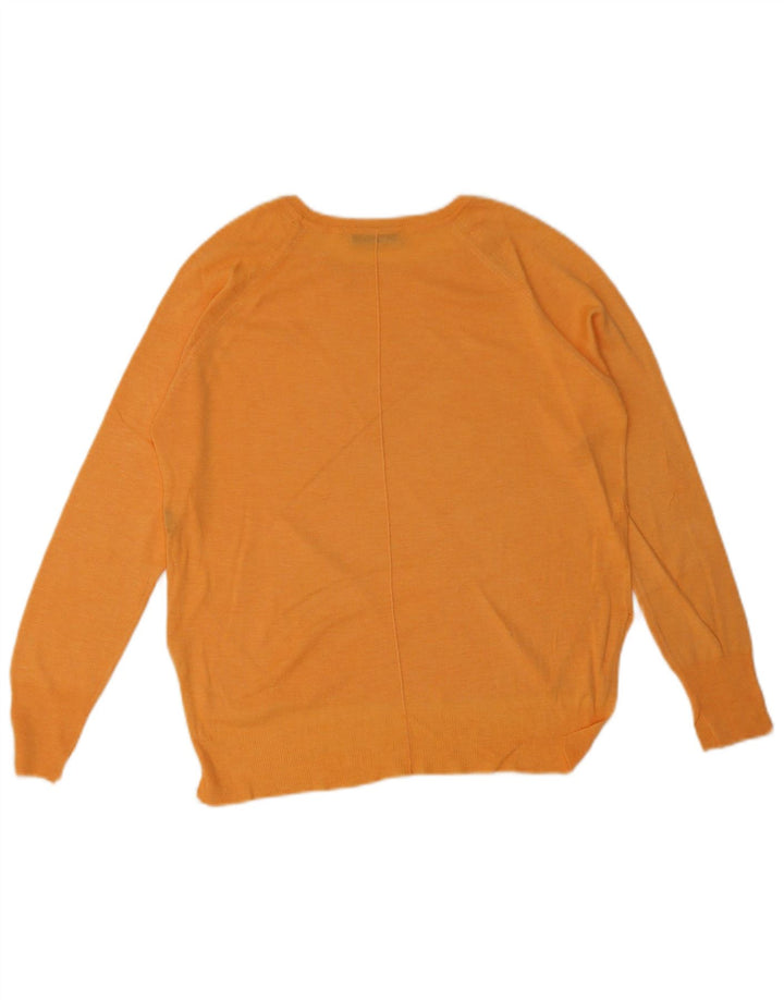 Zara Womens Boat Neck Jumper Sweater UK 14 Medium Orange