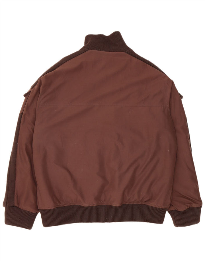 Paul & Shark Mens Bomber Jacket UK 40 Large Brown Colourblock Polyester
