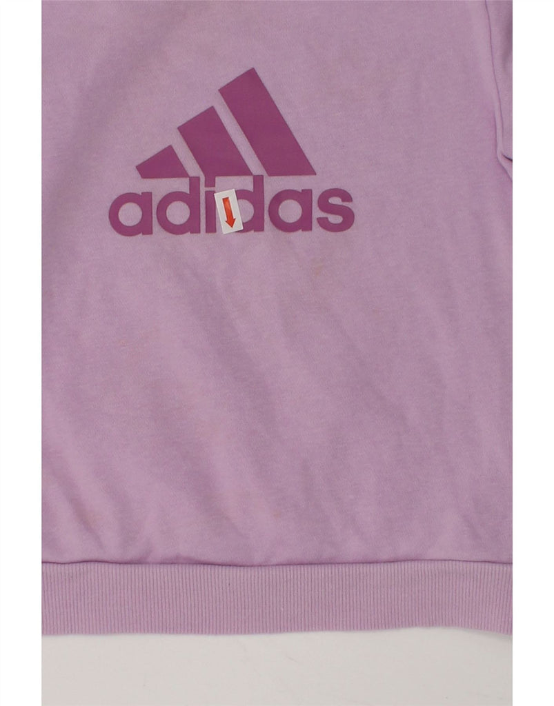 ADIDAS Baby Girls Graphic Sweatshirt Jumper 18-24 Months Purple Cotton | Vintage Adidas | Thrift | Second-Hand Adidas | Used Clothing | Messina Hembry 