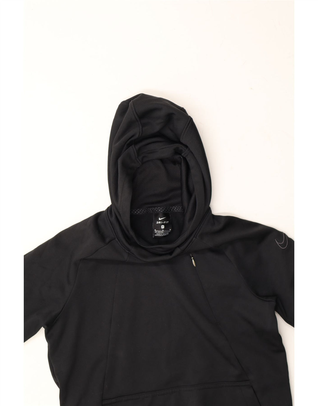 NIKE Boys Dri Fit Hoodie Jumper 10-11 Years Medium Black Polyester Vintage Nike and Second-Hand Nike from Messina Hembry 
