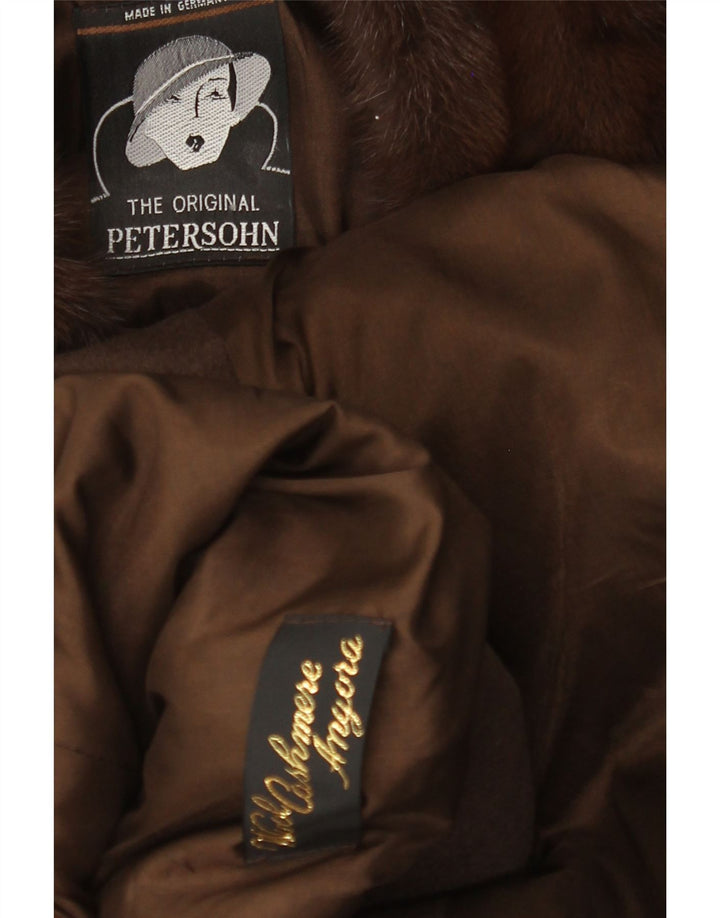 VINTAGE Womens Oversized Overcoat UK 14 Large Khaki Wool