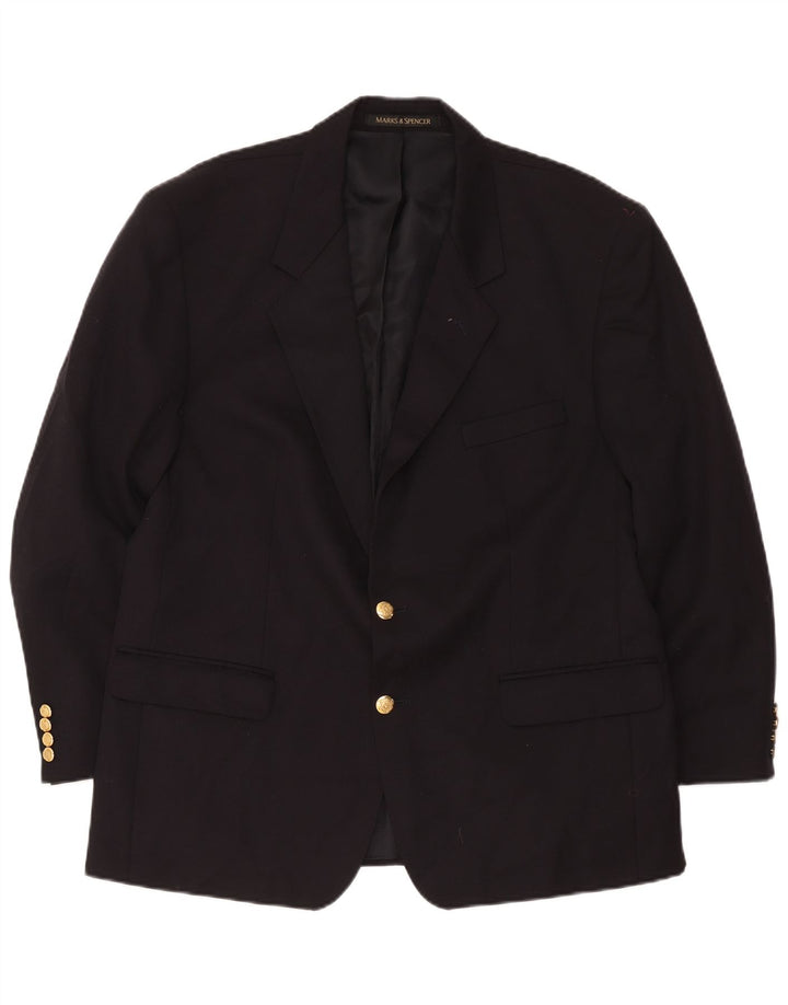 Marks & Spencer Mens St. Michael 2 Button Blazer Jacket UK 44 XL Black