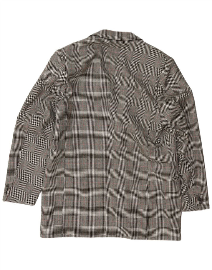 VINTAGE Mens 3 Button Blazer Jacket UK 38 Medium Grey Houndstooth