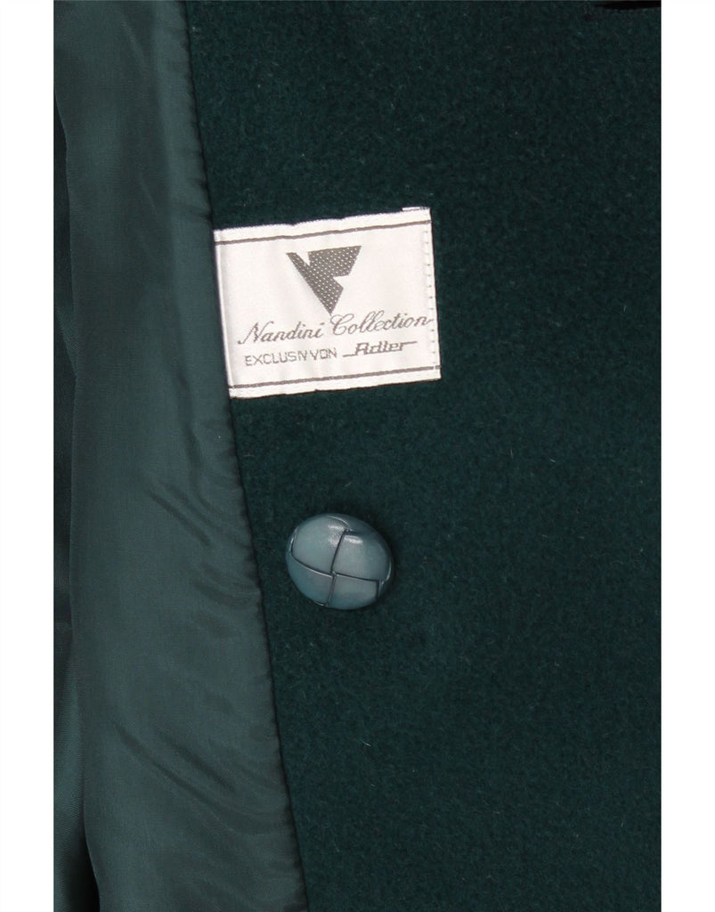 ADLER Womens Double Breasted Coat UK 14 Large Navy Blue Check Wool Vintage Adler and Second-Hand Adler from Messina Hembry 