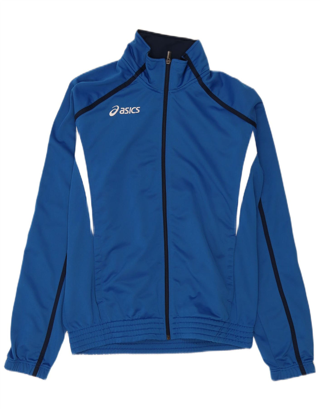 Asics Mens Tracksuit Top Jacket XL Blue Colourblock Polyester