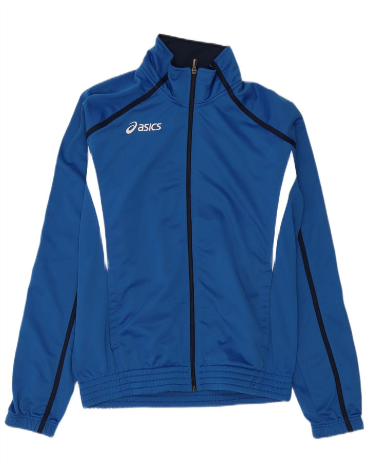 Asics Mens Tracksuit Top Jacket XL Blue Colourblock Polyester