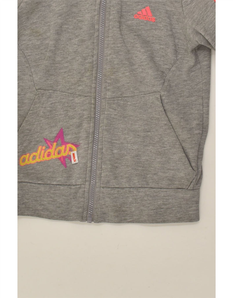 ADIDAS Girls Tracksuit Top Jacket 8-9 Years Grey Cotton | Vintage Adidas | Thrift | Second-Hand Adidas | Used Clothing | Messina Hembry 