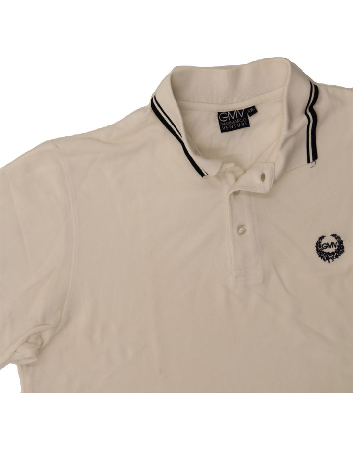 GIANMARCO VENTURI Mens Polo Shirt 2XL White Cotton Vintage Gianmarco Venturi and Second-Hand Gianmarco Venturi from Messina Hembry 