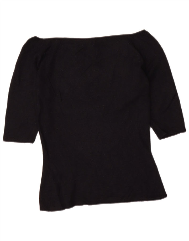 Marks & Spencer Womens Blouse Top UK 12 Medium Black Viscose
