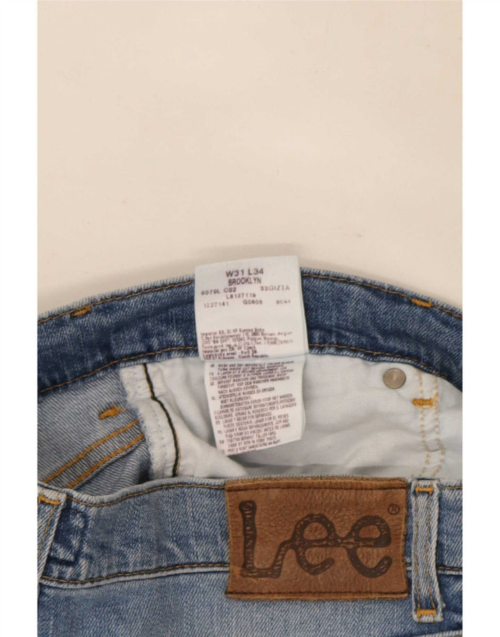 Lee Mens Brooklyn Straight Jeans W31 L27 Blue Cotton