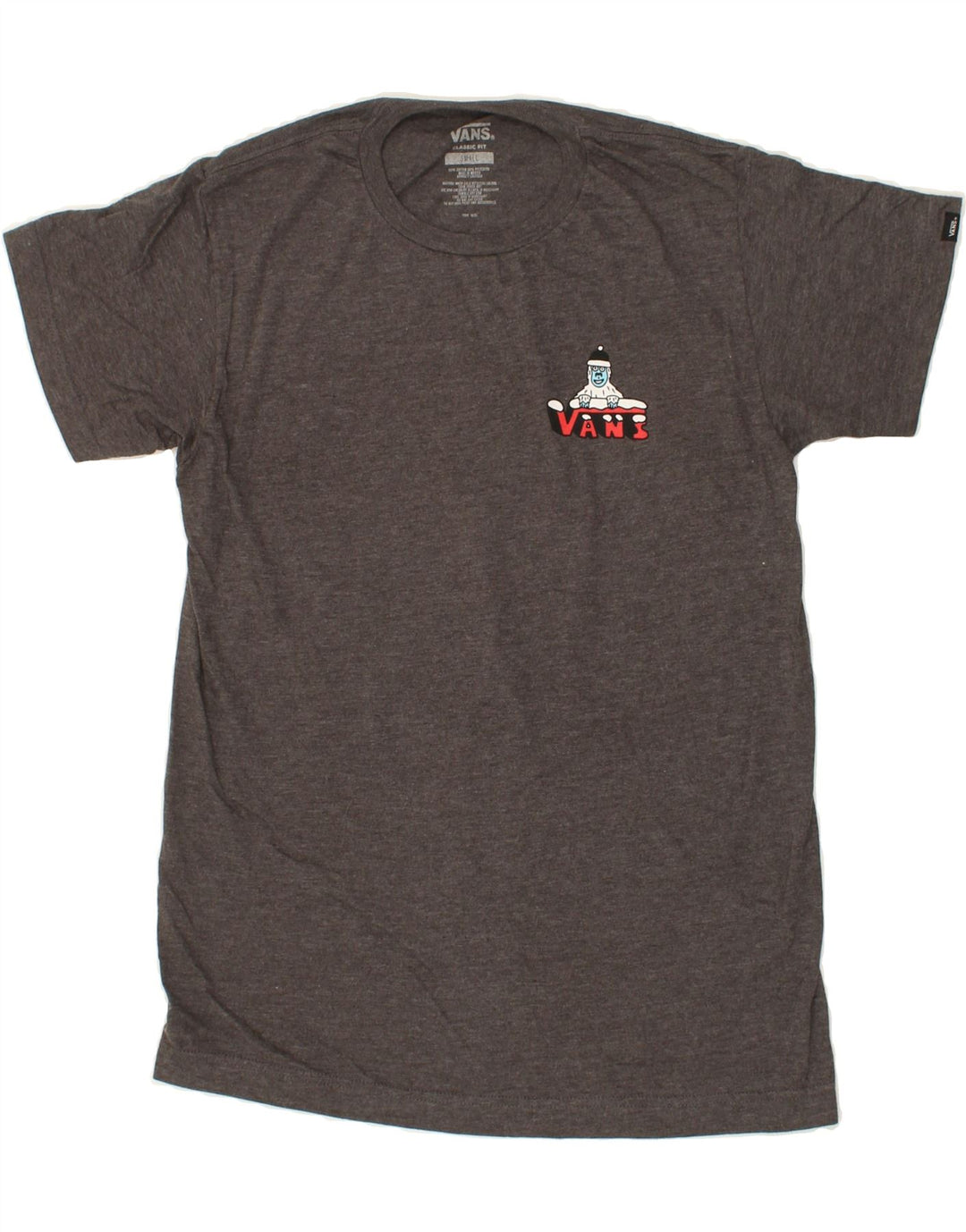 VANS Mens Classic Fit Graphic T-Shirt Top Small Grey Cotton Vintage Vans and Second-Hand Vans from Messina Hembry 