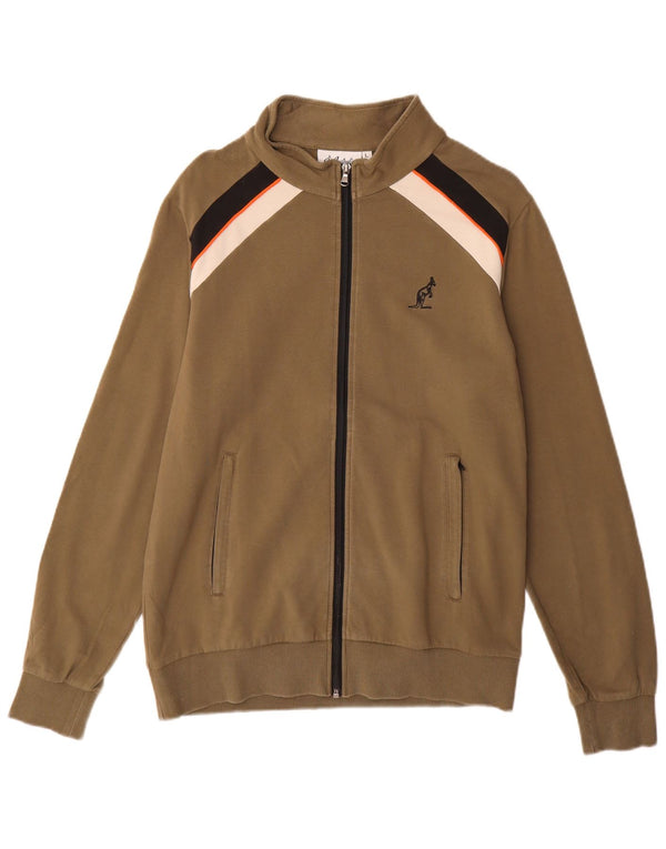 AUSTRALIAN L'ALPINA Mens Tracksuit Top Jacket Large Khaki Colourblock