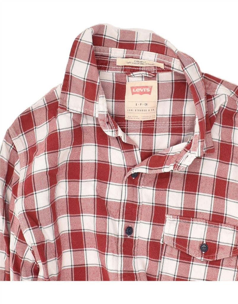 LEVI'S Mens Standard Fit Flannel Shirt Small Red Check | Vintage Levi's | Thrift | Second-Hand Levi's | Used Clothing | Messina Hembry 