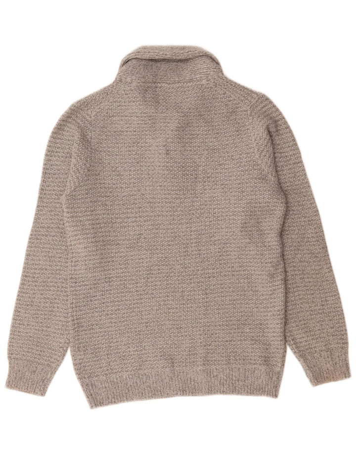 Marks & Spencer Mens Polo Neck Jumper Sweater Small Grey Acrylic