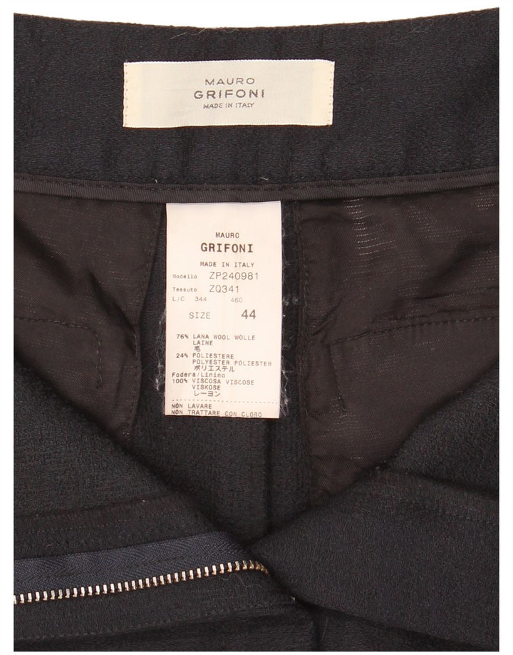 Mauro Grifoni  Womens Mini Skirt IT 44 Medium W30 Navy Blue Wool