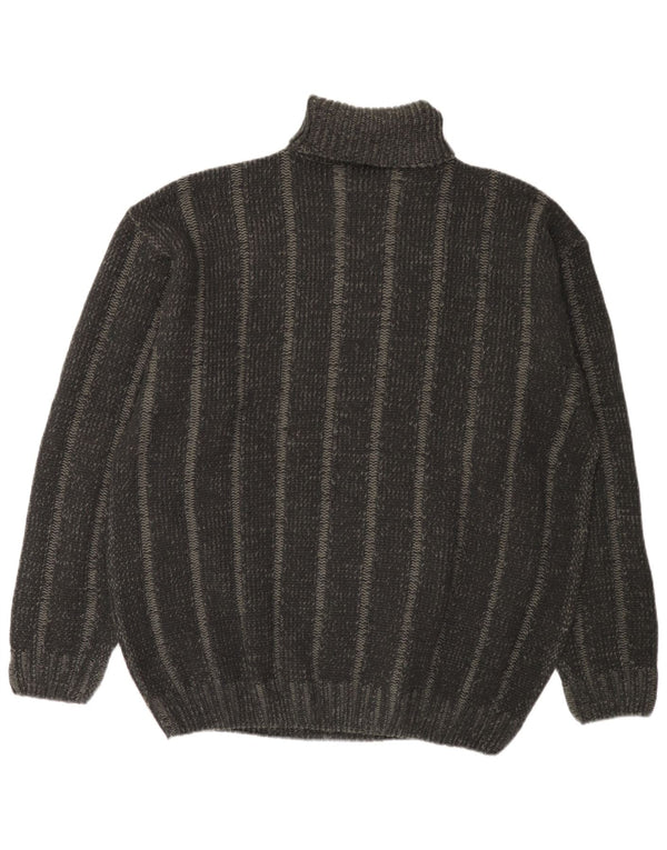 Canda Mens Roll Neck Jumper Sweater 2XL Grey Argyle/Diamond Acrylic