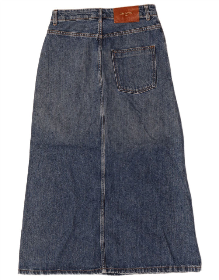 Zara Womens Denim Skirt Small W26  Blue Cotton