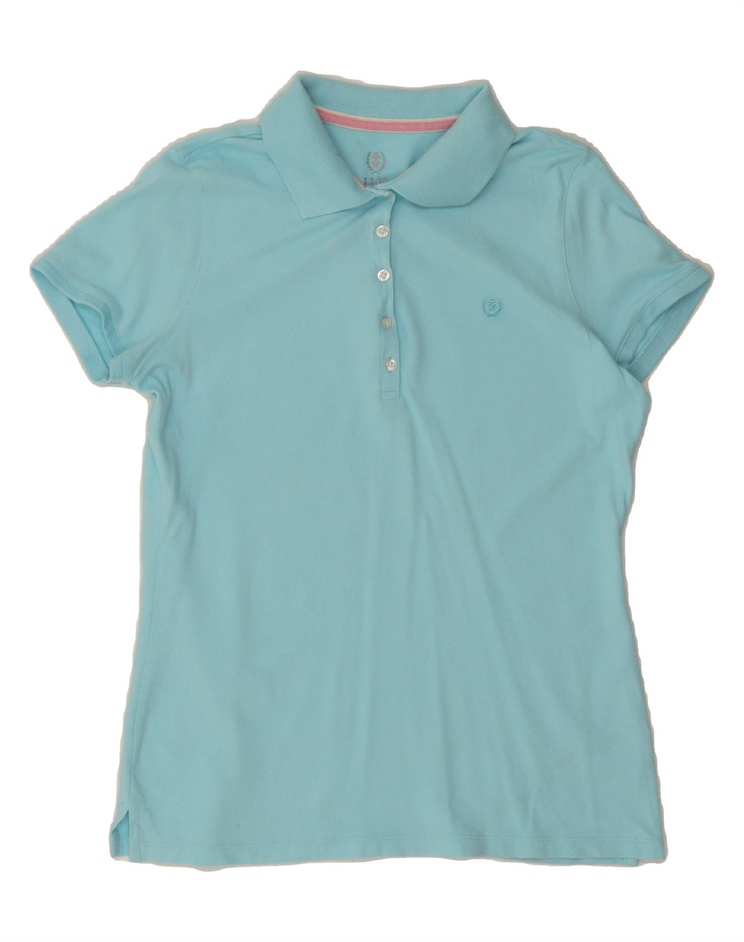 IZOD Womens Polo Shirt UK 12 Medium Turquoise Cotton Vintage Izod and Second-Hand Izod from Messina Hembry 