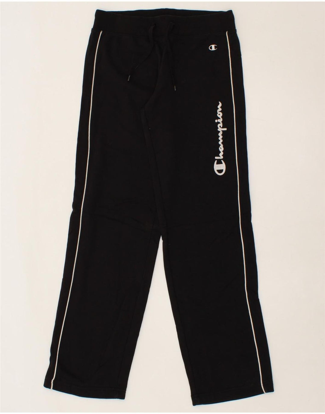 CHAMPION Womens Graphic Tracksuit Trousers UK 14 Medium Black Vintage Champion and Second-Hand Champion from Messina Hembry 