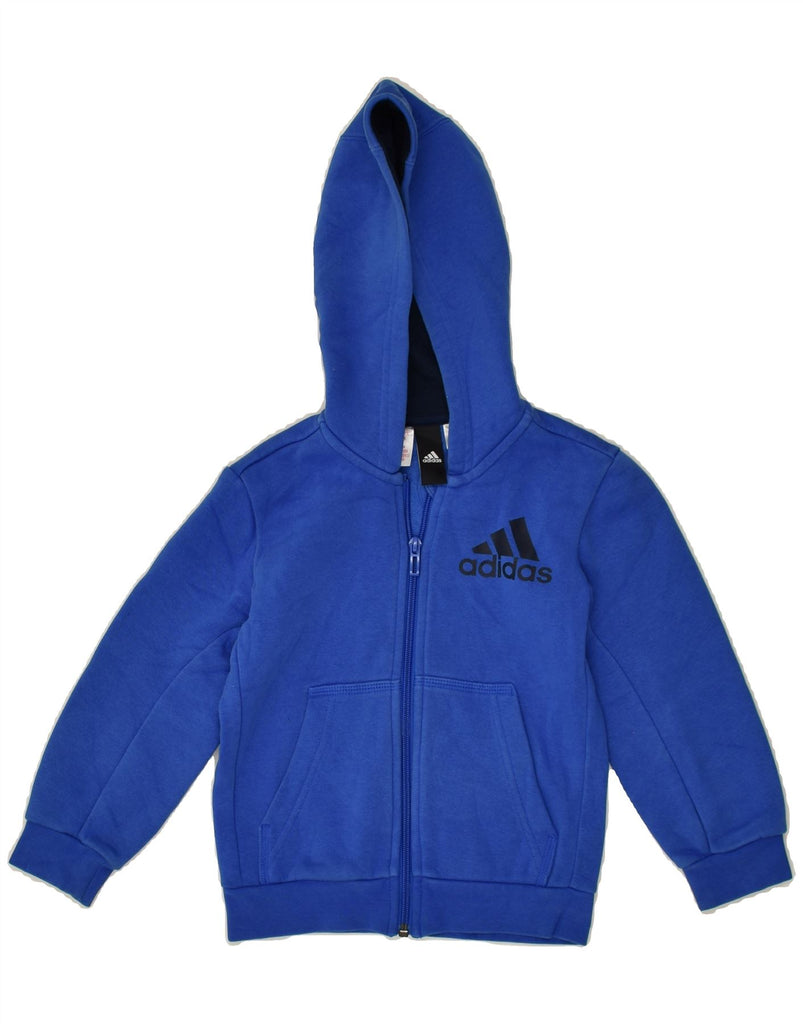 ADIDAS Boys Zip Hoodie Sweater 4-5 Years Blue | Vintage Adidas | Thrift | Second-Hand Adidas | Used Clothing | Messina Hembry 