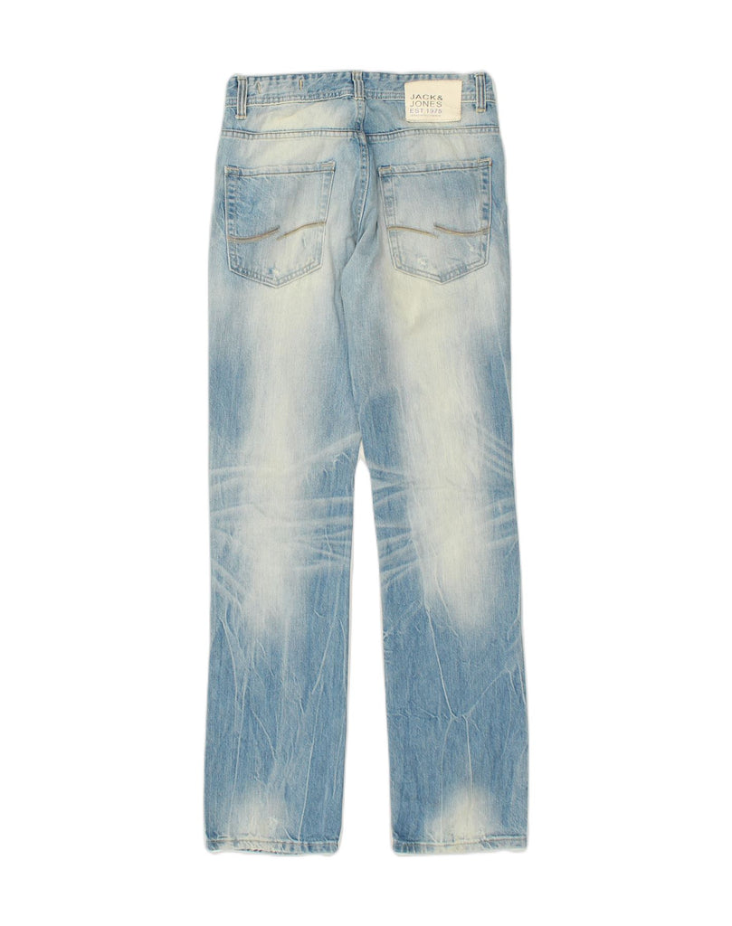 JACK & JONES Mens Distressed Straight Jeans W30 L34 Blue Cotton | Vintage Jack & Jones | Thrift | Second-Hand Jack & Jones | Used Clothing | Messina Hembry 