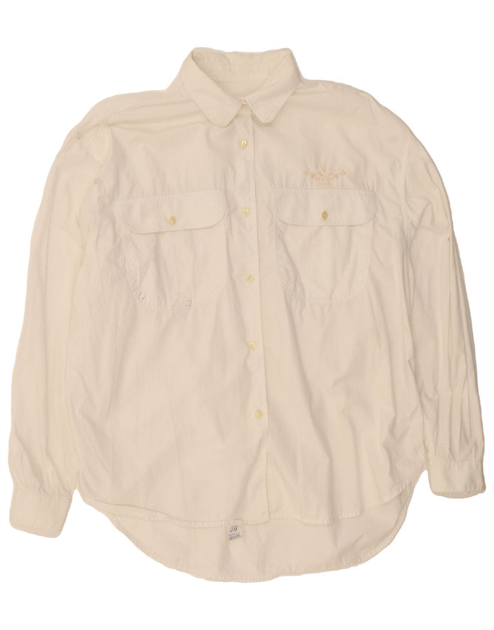 TRUSSARDI JEANS Mens Shirt XL White Cotton Vintage Trussardi Jeans and Second-Hand Trussardi Jeans from Messina Hembry 